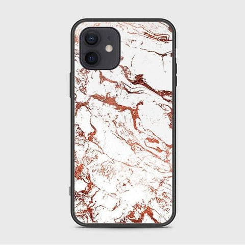 iPhone 12 Cover - White Marble Series 2 - HQ Ultra Shine Premium Infinity Glass Soft Silicon Borders Case