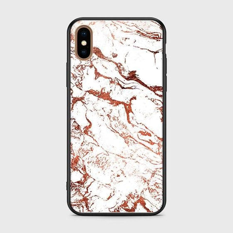 iPhone X Cover - White Marble Series 2 - HQ Ultra Shine Premium Infinity Glass Soft Silicon Borders Case