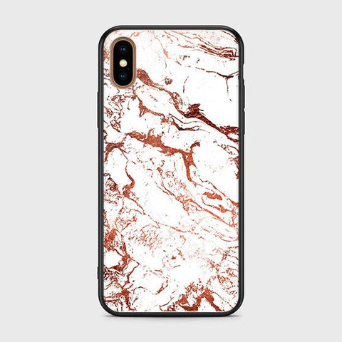 iPhone XS Max Cover - White Marble Series 2 - HQ Ultra Shine Premium Infinity Glass Soft Silicon Borders Case