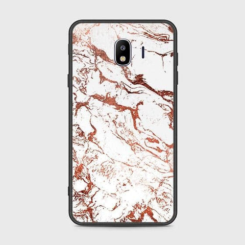 Samsung Galaxy J4 2018 Cover - White Marble Series 2 - HQ Ultra Shine Premium Infinity Glass Soft Silicon Borders Case