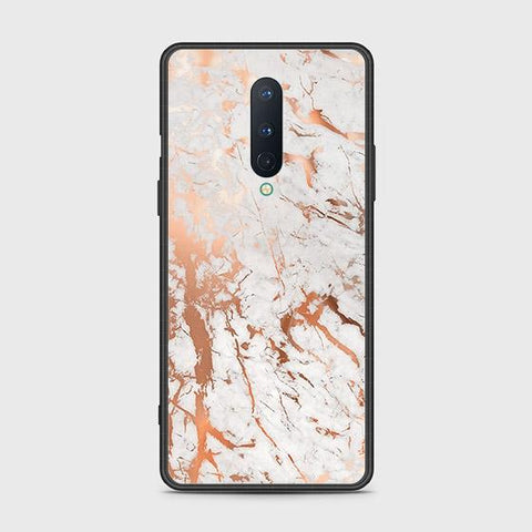 OnePlus 8 4G Cover - White Marble Series 2 - HQ Ultra Shine Premium Infinity Glass Soft Silicon Borders Case