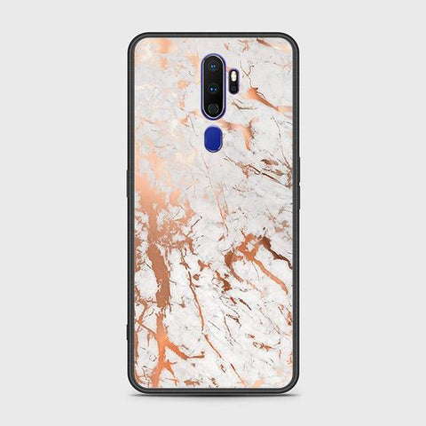 Oppo A9 2020 Cover - White Marble Series 2 - HQ Ultra Shine Premium Infinity Glass Soft Silicon Borders Case