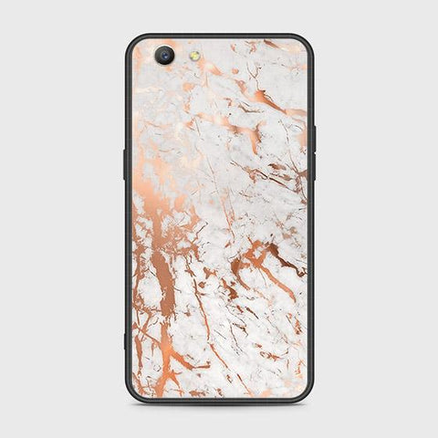 Oppo A59 Cover - White Marble Series 2 - HQ Ultra Shine Premium Infinity Glass Soft Silicon Borders Case