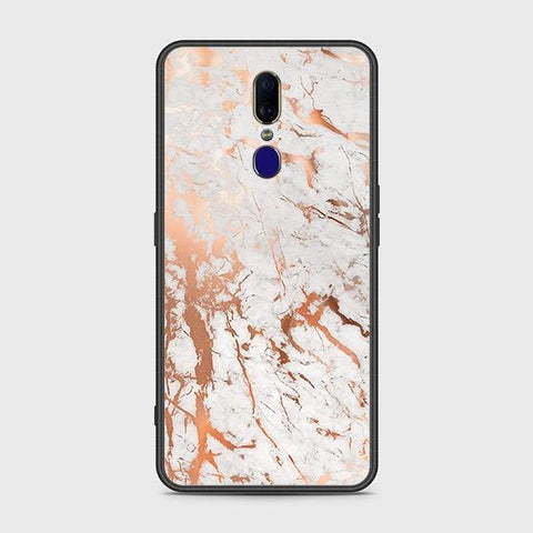 Oppo F11 Cover - White Marble Series 2 - HQ Ultra Shine Premium Infinity Glass Soft Silicon Borders Case