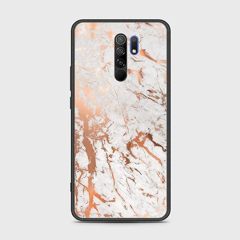 Xiaomi Redmi 9 Prime Cover - White Marble Series 2 - HQ Ultra Shine Premium Infinity Glass Soft Silicon Borders Case