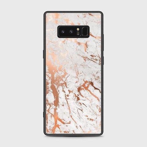 Samsung Galaxy Note 8 Cover - White Marble Series 2 - HQ Ultra Shine Premium Infinity Glass Soft Silicon Borders Case