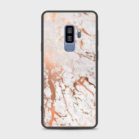 Samsung Galaxy S9 Plus Cover - White Marble Series 2 - HQ Ultra Shine Premium Infinity Glass Soft Silicon Borders Case