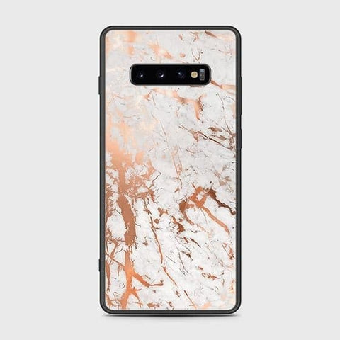 Samsung Galaxy S10 Plus Cover - White Marble Series 2 - HQ Ultra Shine Premium Infinity Glass Soft Silicon Borders Case