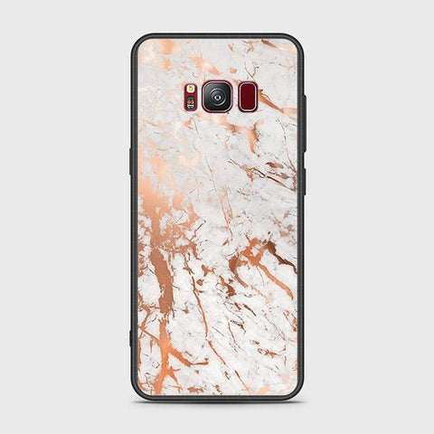 Samsung Galaxy S8 Plus Cover - White Marble Series 2 - HQ Ultra Shine Premium Infinity Glass Soft Silicon Borders Case