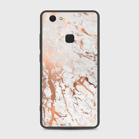 Vivo V7 Plus Cover - White Marble Series 2 - HQ Ultra Shine Premium Infinity Glass Soft Silicon Borders Case