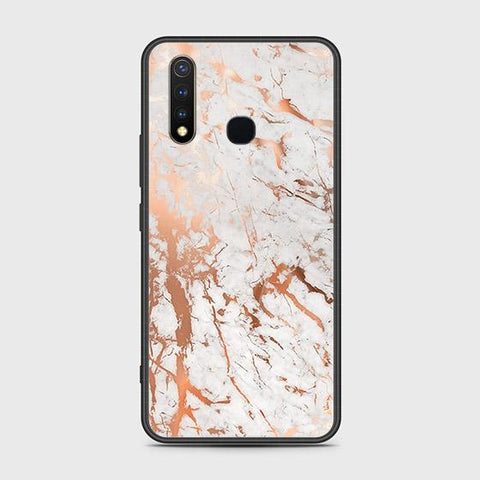 Vivo Y19 Cover - White Marble Series 2 - HQ Ultra Shine Premium Infinity Glass Soft Silicon Borders Case