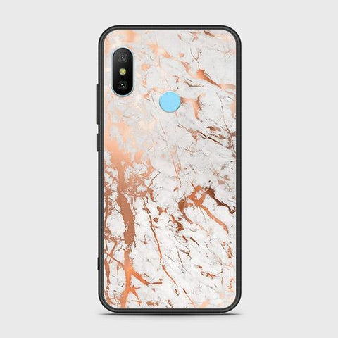 Xiaomi Redmi 6 Pro Cover - White Marble Series 2 - HQ Ultra Shine Premium Infinity Glass Soft Silicon Borders Case