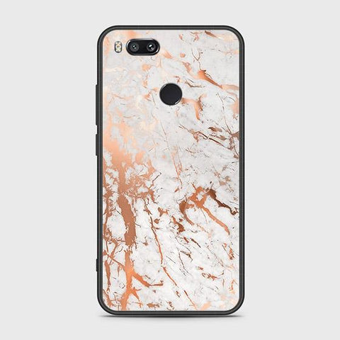 Xiaomi Mi A1 / Mi 5X Cover - White Marble Series 2 - HQ Ultra Shine Premium Infinity Glass Soft Silicon Borders Case