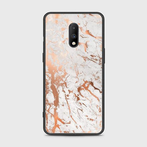 OnePlus 6T Cover - White Marble Series 2 - HQ Ultra Shine Premium Infinity Glass Soft Silicon Borders Case