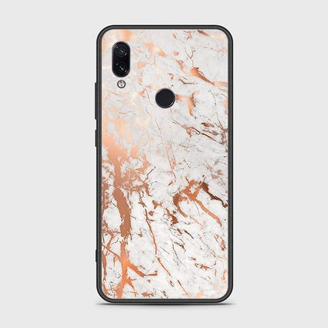 Xiaomi Redmi Note 7 Cover - White Marble Series 2 - HQ Ultra Shine Premium Infinity Glass Soft Silicon Borders Case