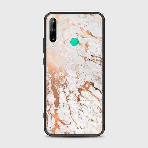 Huawei P40 lite E Cover - White Marble Series 2 - HQ Ultra Shine Premium Infinity Glass Soft Silicon Borders Case