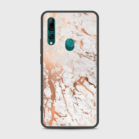 Huawei Y9 Prime 2019 Cover - White Marble Series 2 - HQ Ultra Shine Premium Infinity Glass Soft Silicon Borders Case