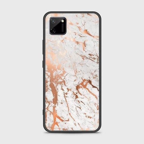 Realme C11 Cover - White Marble Series 2 - HQ Ultra Shine Premium Infinity Glass Soft Silicon Borders Case