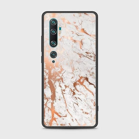 Xiaomi Mi CC9 Pro Cover - White Marble Series 2 - HQ Ultra Shine Premium Infinity Glass Soft Silicon Borders Case