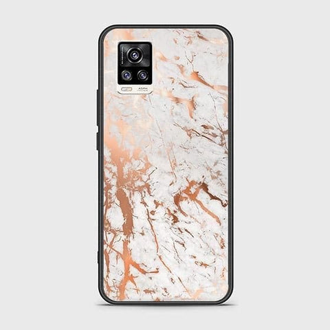 Vivo V20 Cover - White Marble Series 2 - HQ Ultra Shine Premium Infinity Glass Soft Silicon Borders Case