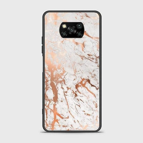 Xiaomi Poco X3 Cover - White Marble Series 2 - HQ Ultra Shine Premium Infinity Glass Soft Silicon Borders Case