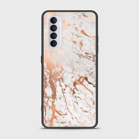 Oppo Reno 4 Pro Cover - White Marble Series 2 - HQ Ultra Shine Premium Infinity Glass Soft Silicon Borders Case