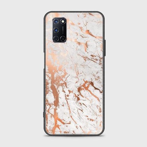 Oppo A92 Cover - White Marble Series 2 - HQ Ultra Shine Premium Infinity Glass Soft Silicon Borders Case