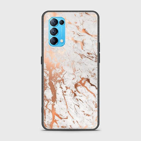 Oppo Reno 5 5G Cover - White Marble Series 2 - HQ Ultra Shine Premium Infinity Glass Soft Silicon Borders Case