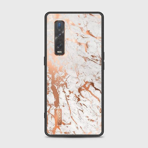 Oppo Find X2 Pro Cover - White Marble Series 2 - HQ Ultra Shine Premium Infinity Glass Soft Silicon Borders Case