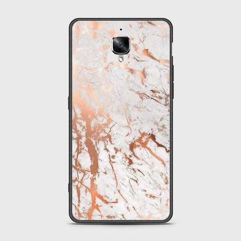 OnePlus 3 Cover- White Marble Series 2 - HQ Ultra Shine Premium Infinity Glass Soft Silicon Borders Case