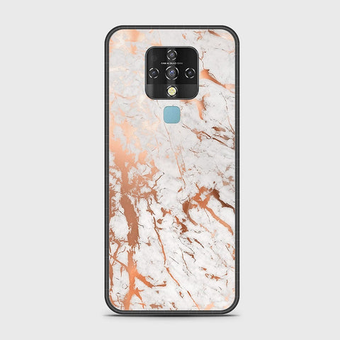 Tecno Camon 16 Cover - White Marble Series 2 - HQ Ultra Shine Premium Infinity Glass Soft Silicon Borders Case