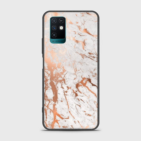 Infinix Note 10 Cover- White Marble Series 2 - HQ Ultra Shine Premium Infinity Glass Soft Silicon Borders Case