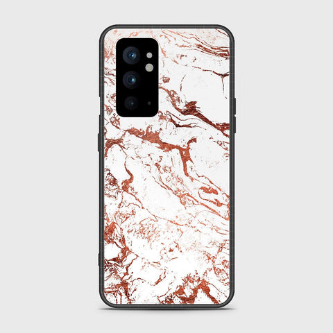 OnePlus 9RT 5G Cover- White Marble Series 2 - HQ Ultra Shine Premium Infinity Glass Soft Silicon Borders Case