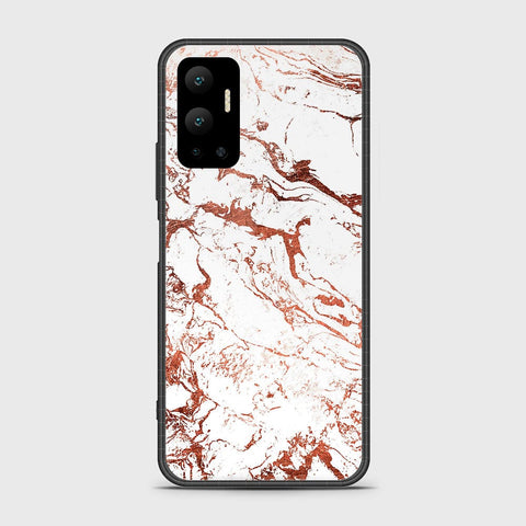 Infinix Hot 12 Cover- White Marble Series 2 - HQ Ultra Shine Premium Infinity Glass Soft Silicon Borders Case