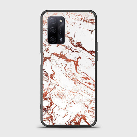 Oppo A55 5G Cover- White Marble Series 2 - HQ Ultra Shine Premium Infinity Glass Soft Silicon Borders Case