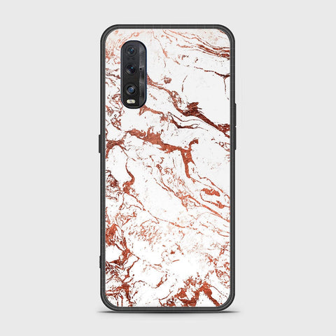 Oppo Find X2 Cover- White Marble Series 2 - HQ Ultra Shine Premium Infinity Glass Soft Silicon Borders Case