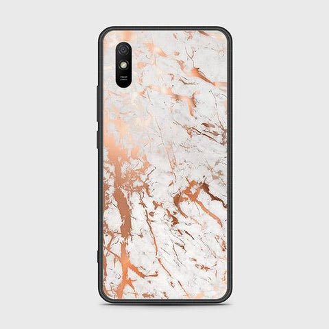 Xiaomi Redmi 9A Cover - White Marble Series 2 - HQ Ultra Shine Premium Infinity Glass Soft Silicon Borders Case