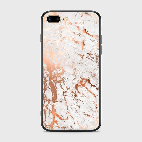 iPhone 7 Plus Cover - White Marble Series 2 - HQ Ultra Shine Premium Infinity Glass Soft Silicon Borders Case