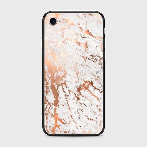 iPhone 8 / 7 Cover - White Marble Series 2 - HQ Ultra Shine Premium Infinity Glass Soft Silicon Borders Case