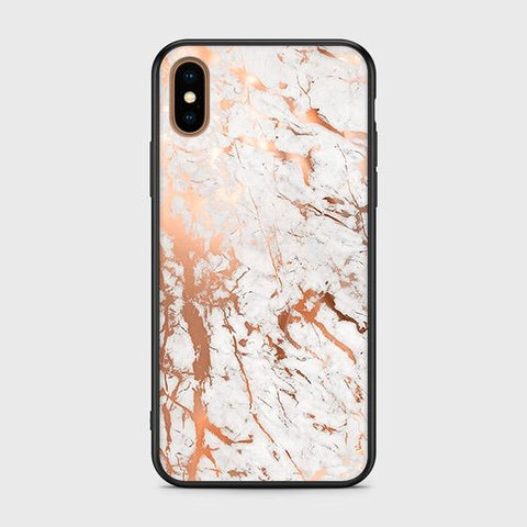 iPhone X Cover - White Marble Series 2 - HQ Ultra Shine Premium Infinity Glass Soft Silicon Borders Case