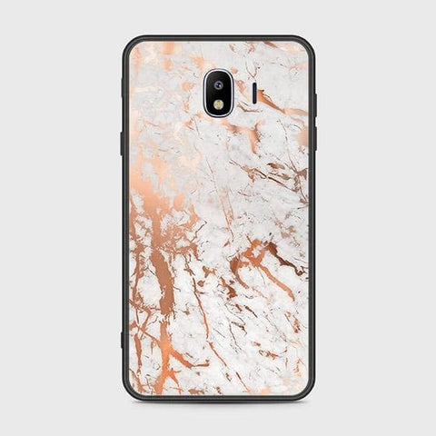 Samsung Galaxy J4 2018 Cover - White Marble Series 2 - HQ Ultra Shine Premium Infinity Glass Soft Silicon Borders Case