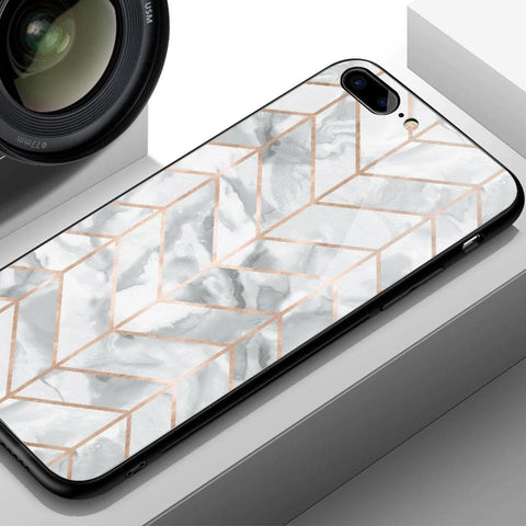 Oppo F19 Cover - White Marble Series 2 - HQ Ultra Shine Premium Infinity Glass Soft Silicon Borders Case