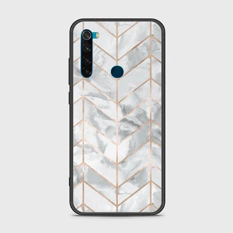 Xiaomi Redmi Note 8 Cover - White Marble Series 2 - HQ Ultra Shine Premium Infinity Glass Soft Silicon Borders Case