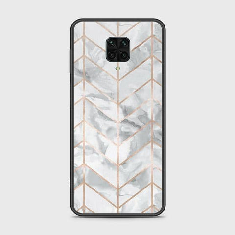 Xiaomi Redmi Note 9S Cover - White Marble Series 2 - HQ Ultra Shine Premium Infinity Glass Soft Silicon Borders Case