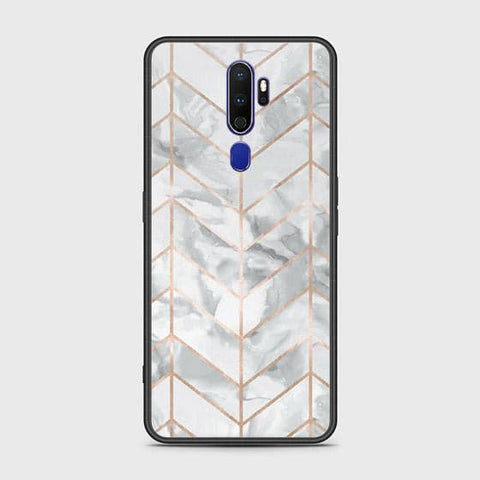 Oppo A5 2020 Cover - White Marble Series 2 - HQ Ultra Shine Premium Infinity Glass Soft Silicon Borders Case