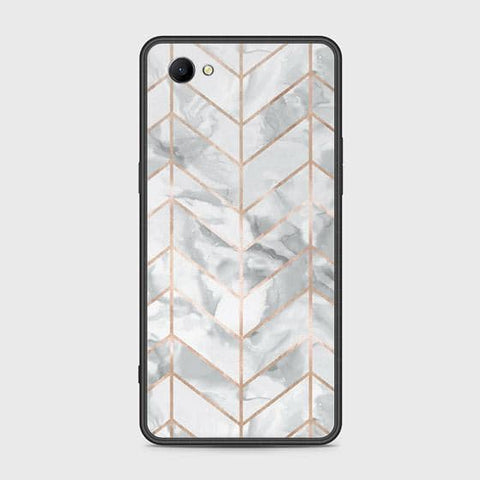 Oppo A3 Cover - White Marble Series 2 - HQ Ultra Shine Premium Infinity Glass Soft Silicon Borders Case