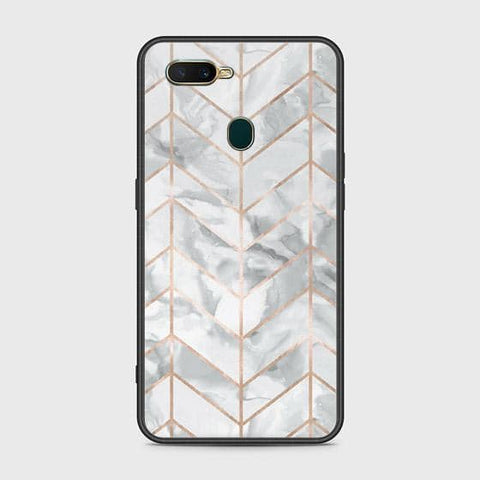 Oppo A12s Cover - White Marble Series 2 - HQ Ultra Shine Premium Infinity Glass Soft Silicon Borders Case