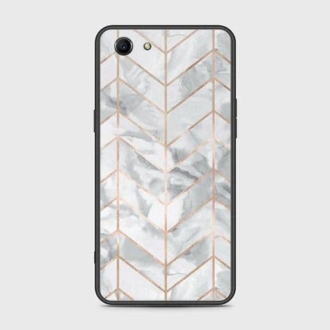 Oppo A83 Cover - White Marble Series 2 - HQ Ultra Shine Premium Infinity Glass Soft Silicon Borders Case