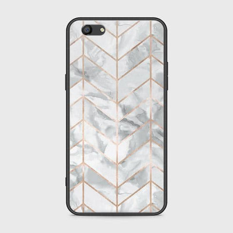 Oppo F3 Cover - White Marble Series 2 - HQ Ultra Shine Premium Infinity Glass Soft Silicon Borders Case