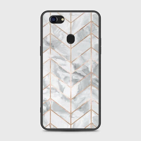 Oppo F5 Cover - White Marble Series 2 - HQ Ultra Shine Premium Infinity Glass Soft Silicon Borders Case